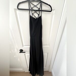 Lulu's Black Halter Strappy Back Dress